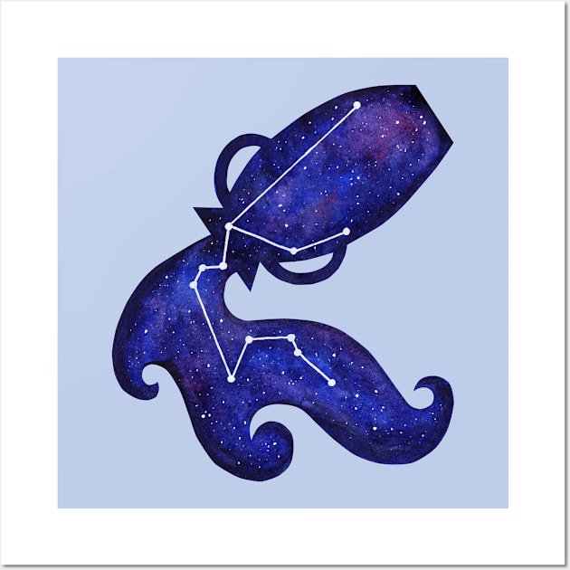 Astrological sign Aquarius constellation Wall Art by Savousepate